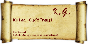 Kulai Gyöngyi névjegykártya